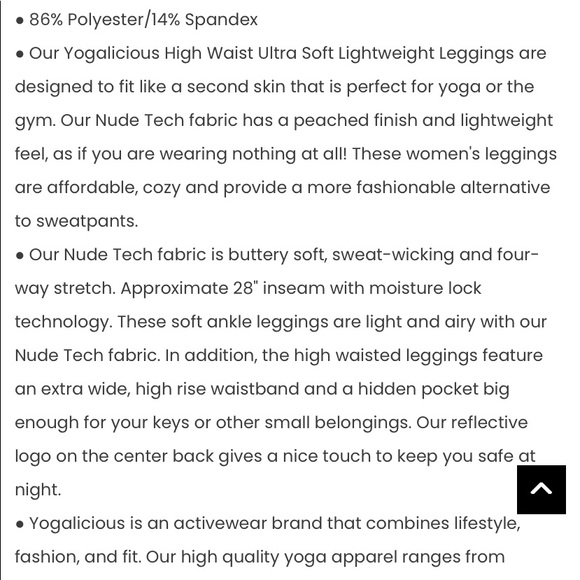 Yogalicious High Waist Ultra Soft Leggings S - Picture 6 of 11